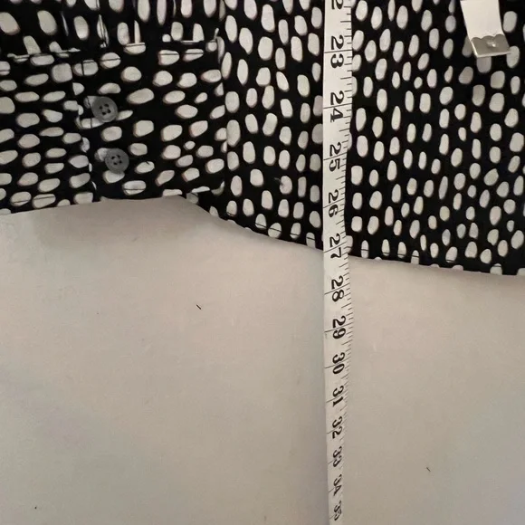 J Crew Black and White Polka Dot Cotton Button-Up Shirt XL - Picture 7 of 8